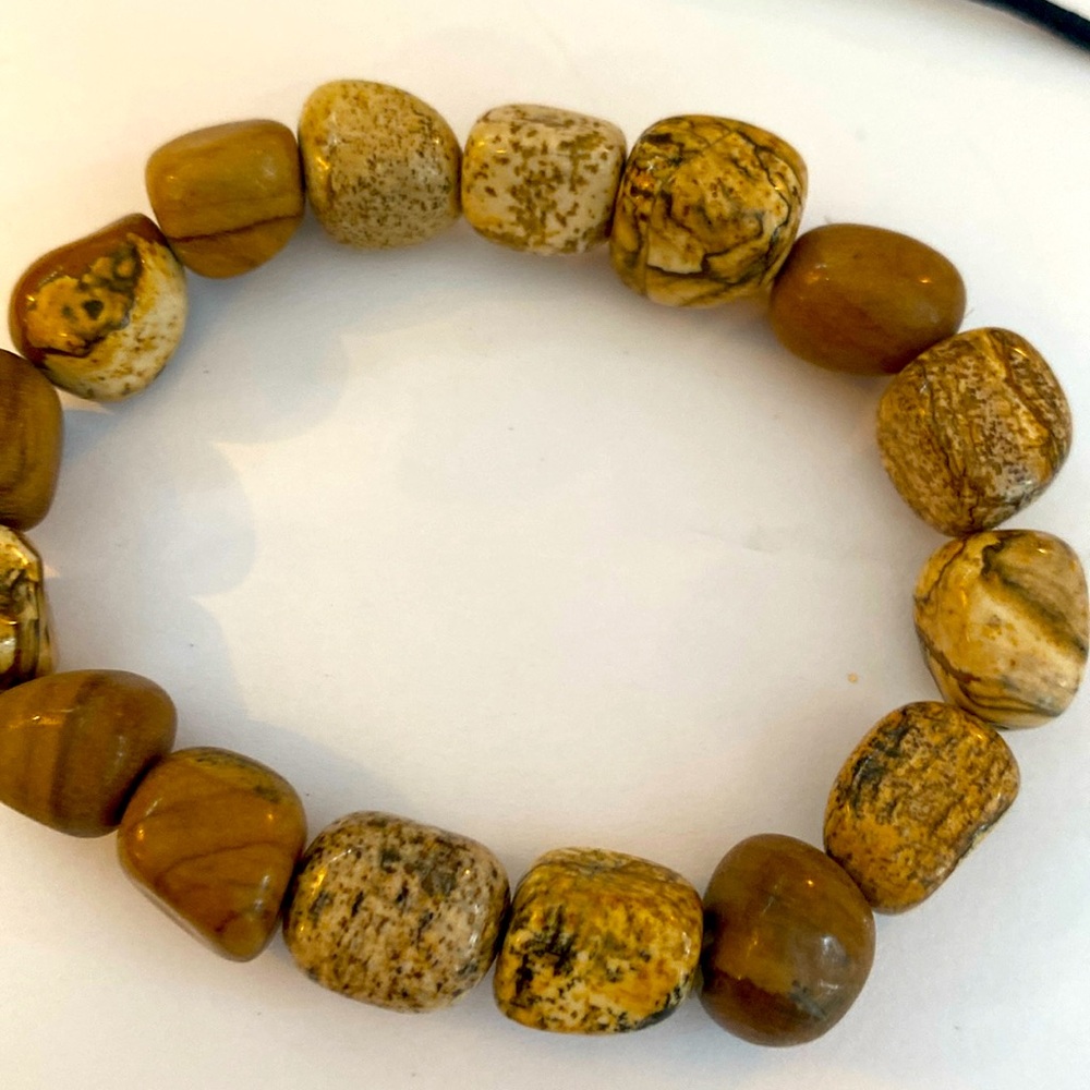 Picture Jasper Sturdy Stone Stretch Bracelet 6 1/2 Inch